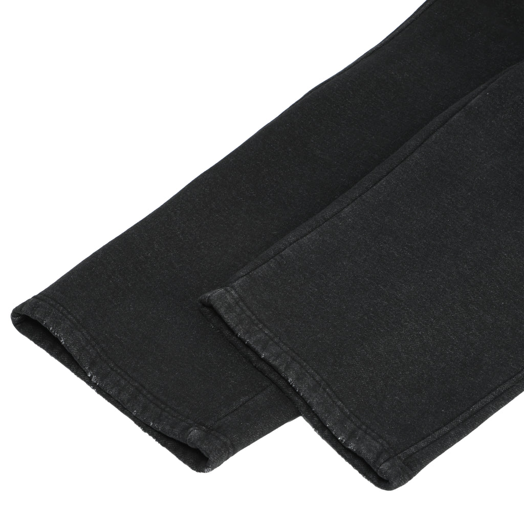 350G Black Flecee Casual Drawstring Long Sweatpants