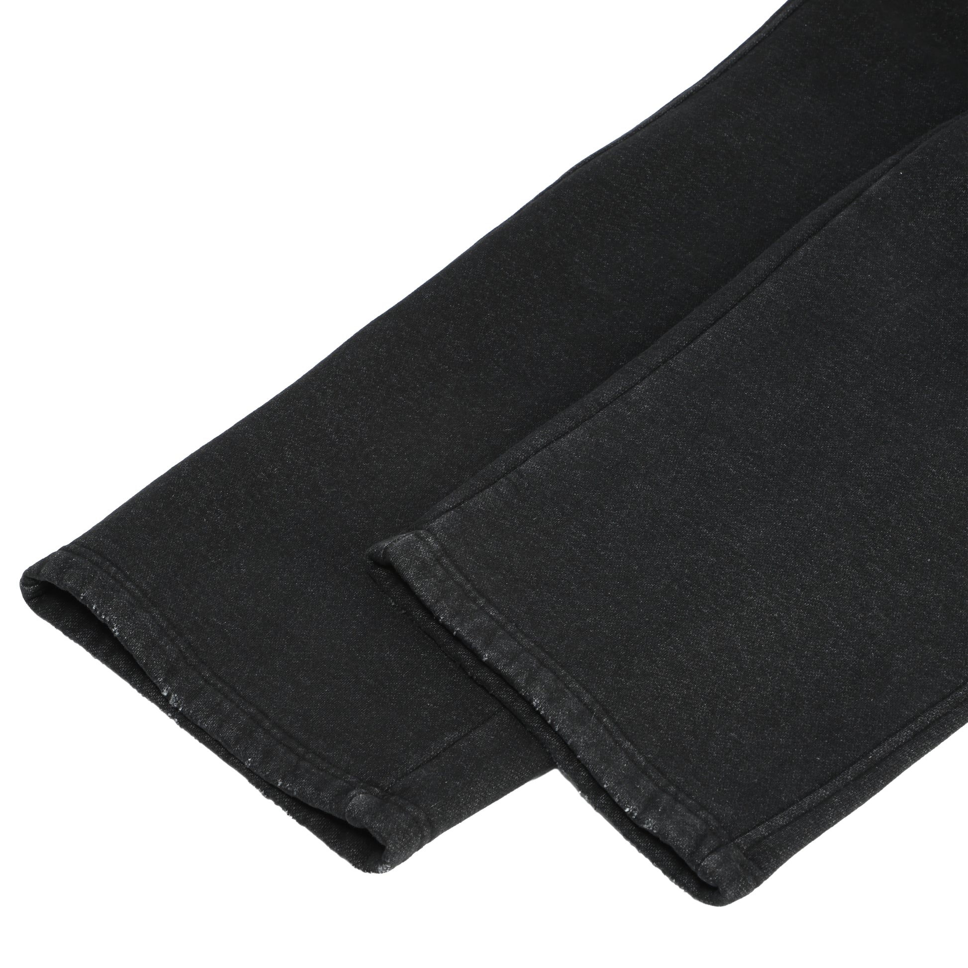 350G Black Flecee Casual Drawstring Long Sweatpants