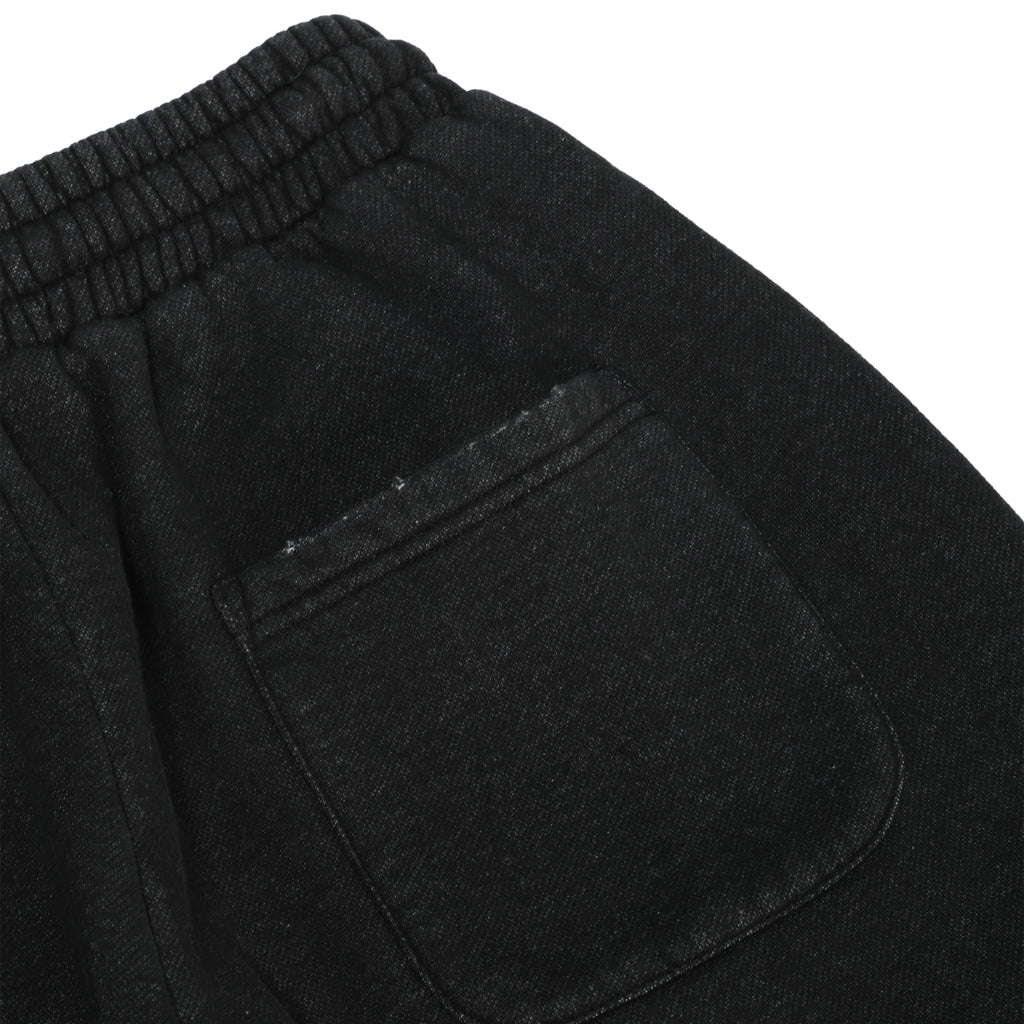 350G Black Flecee Casual Drawstring Long Sweatpants