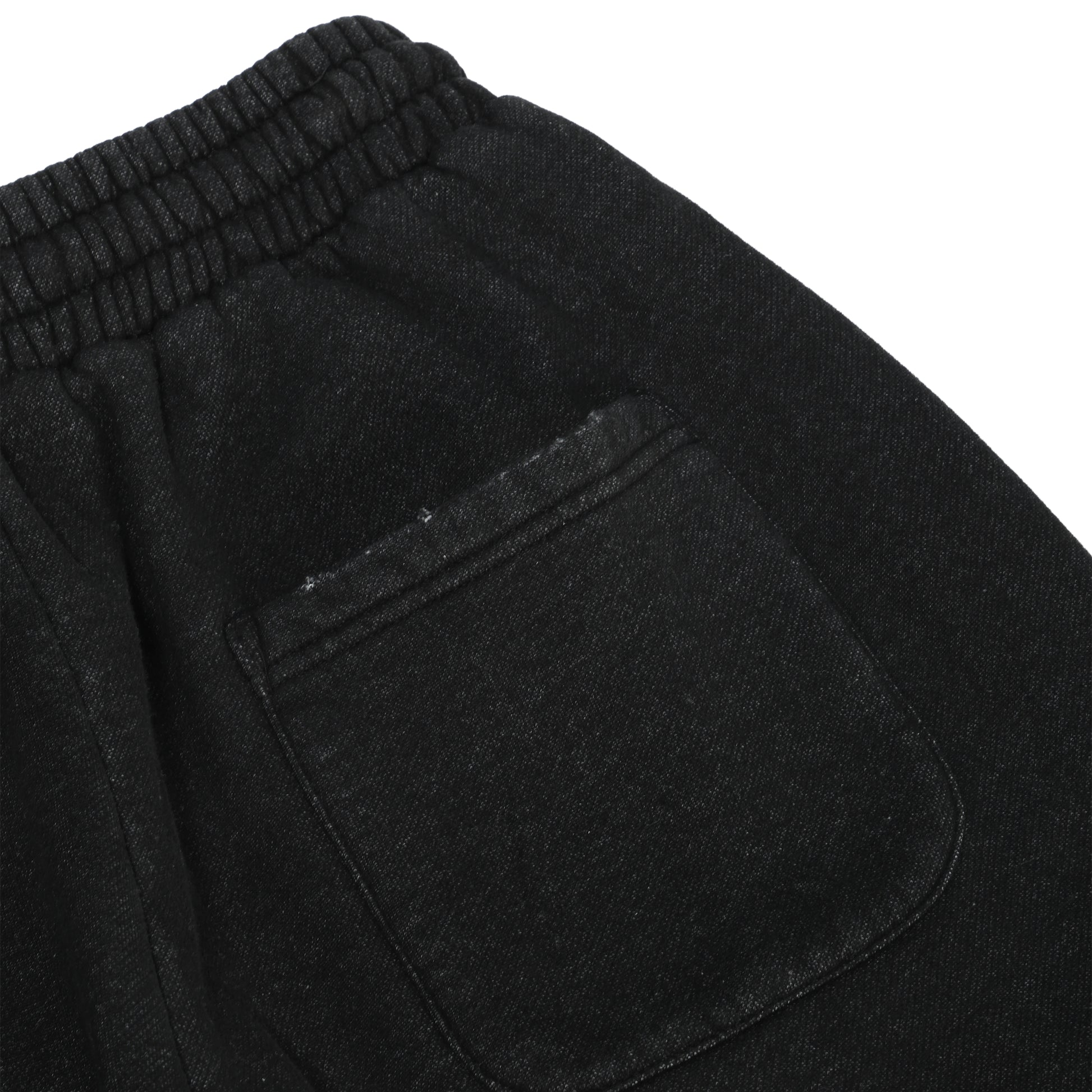 350G Black Flecee Casual Drawstring Long Sweatpants