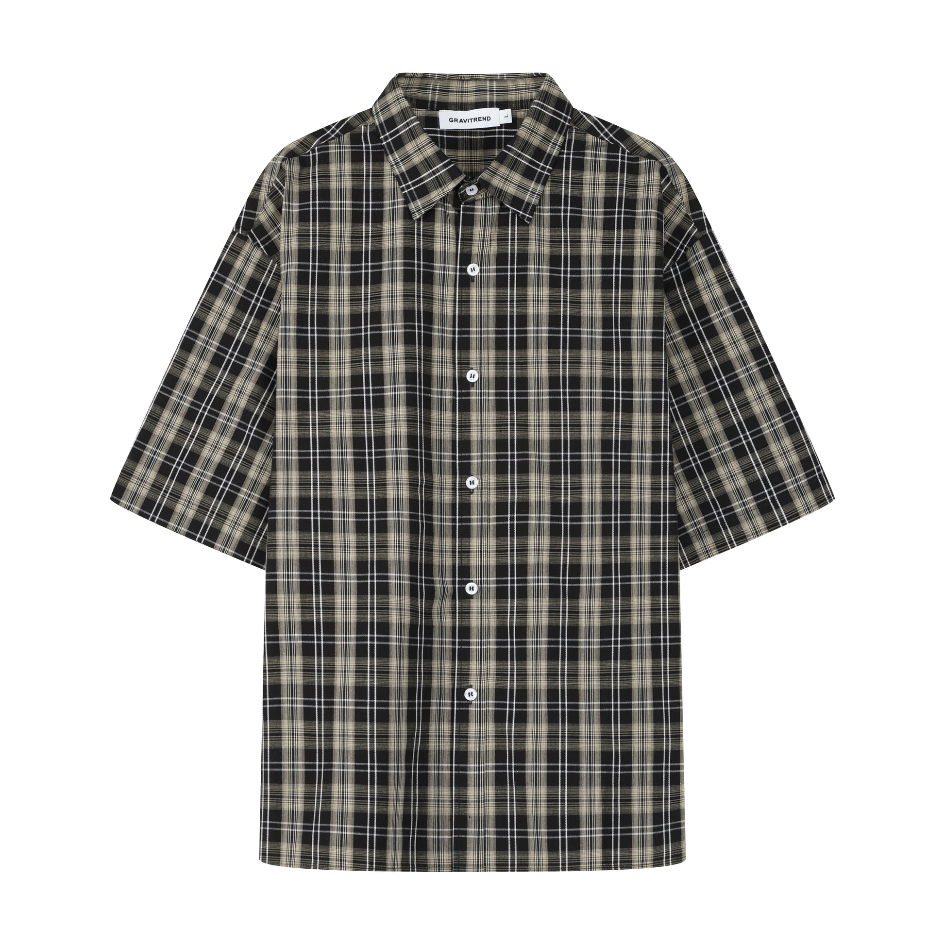 Street Yarn Dyed Gingham  Black Apricot Check Shirt