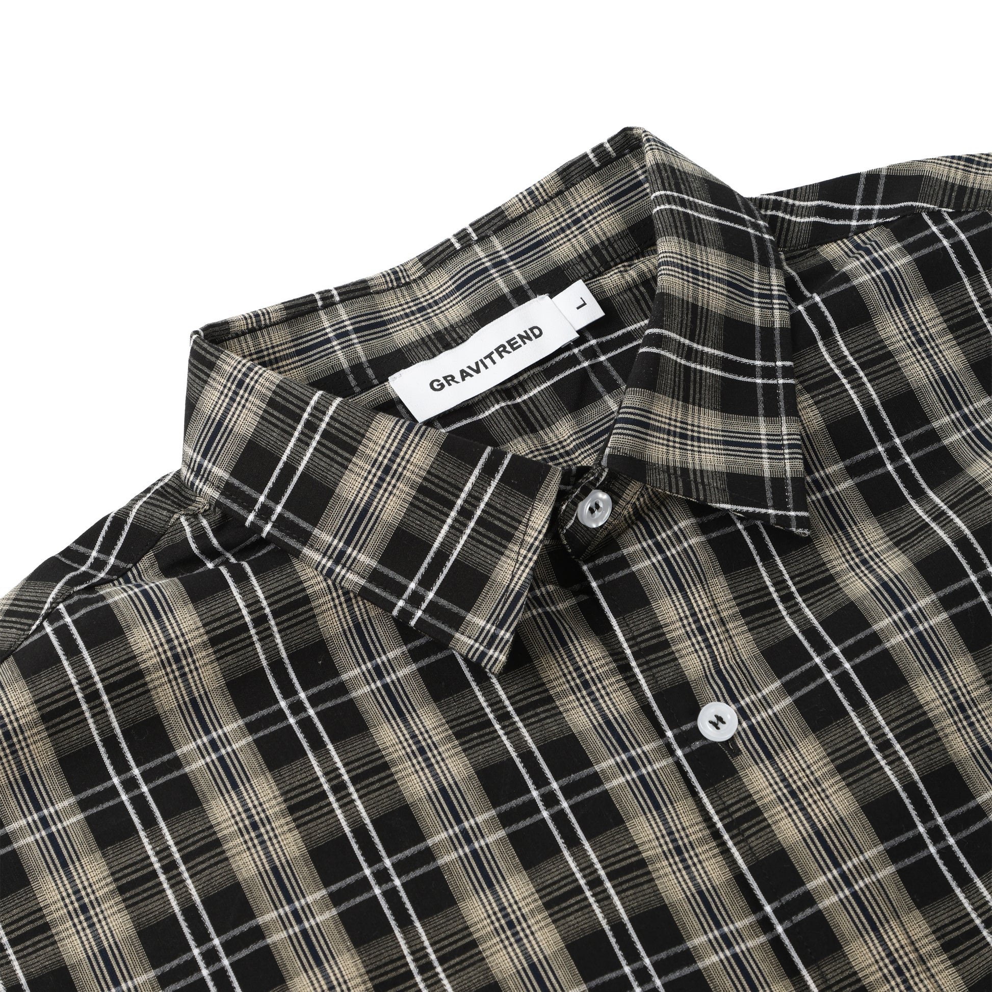 Street Yarn Dyed Gingham  Black Apricot Check Shirt