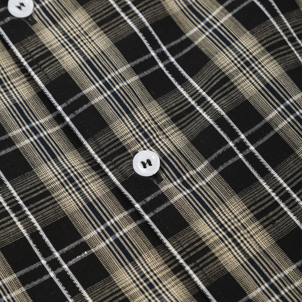 Street Yarn Dyed Gingham  Black Apricot Check Shirt