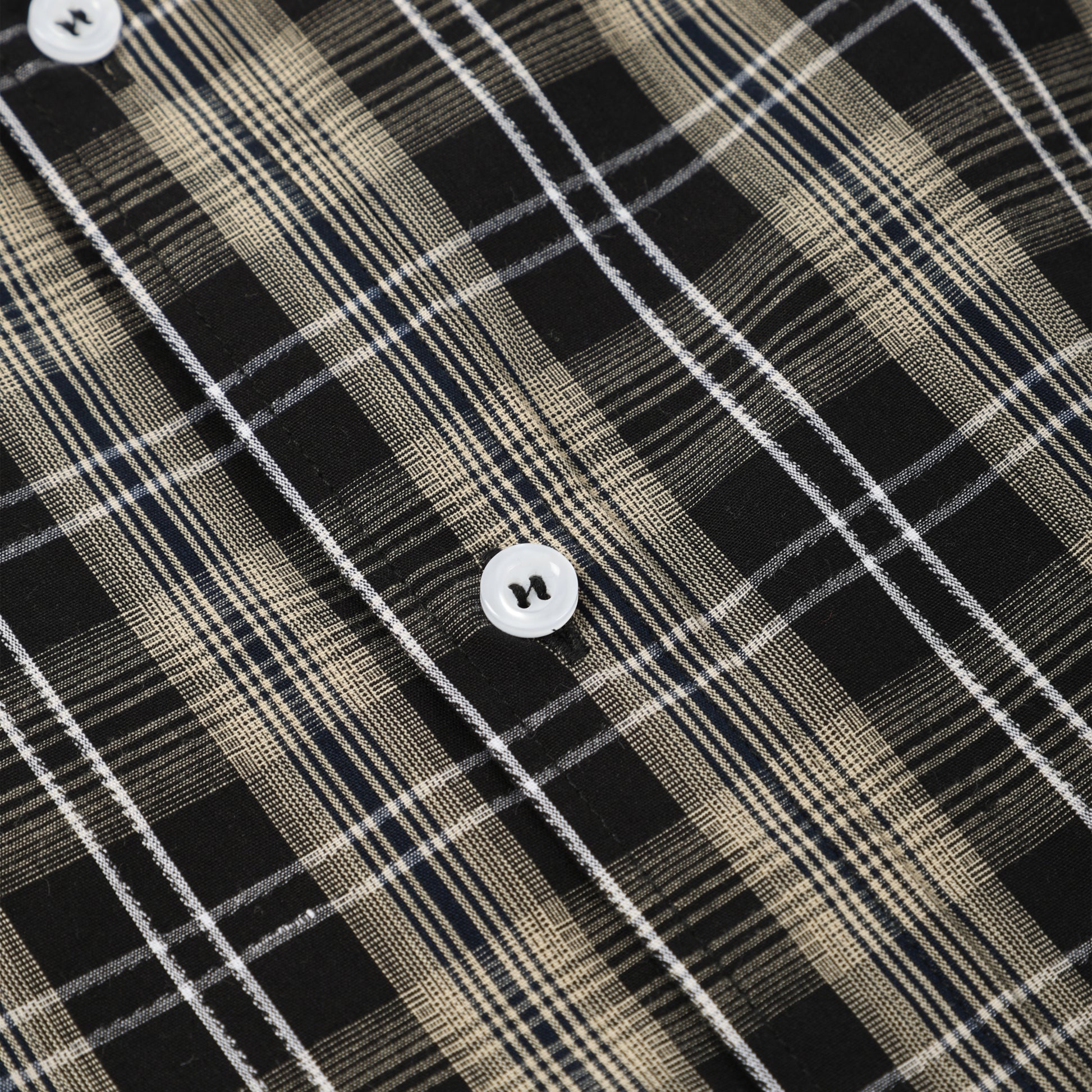 Street Yarn Dyed Gingham  Black Apricot Check Shirt
