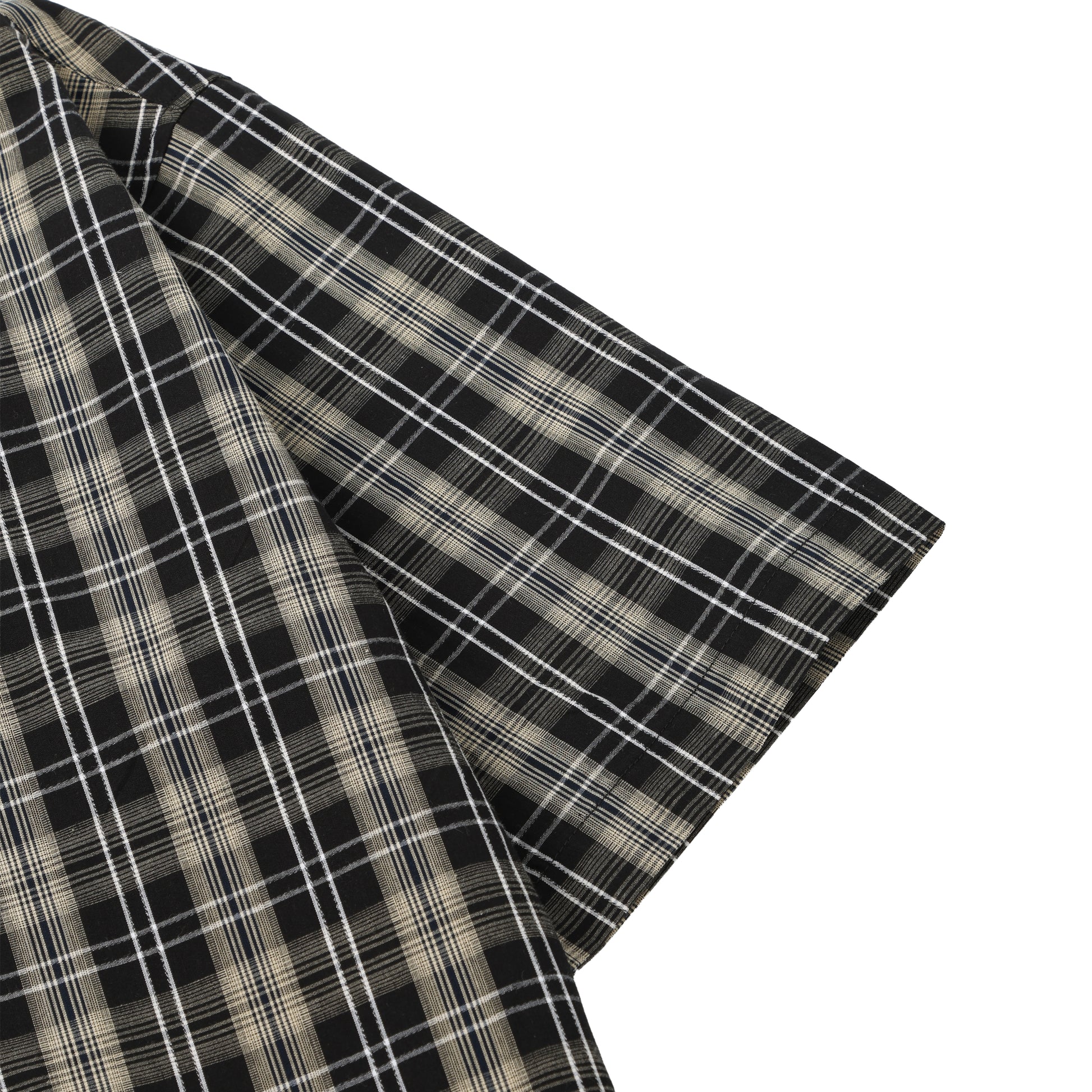 Street Yarn Dyed Gingham  Black Apricot Check Shirt