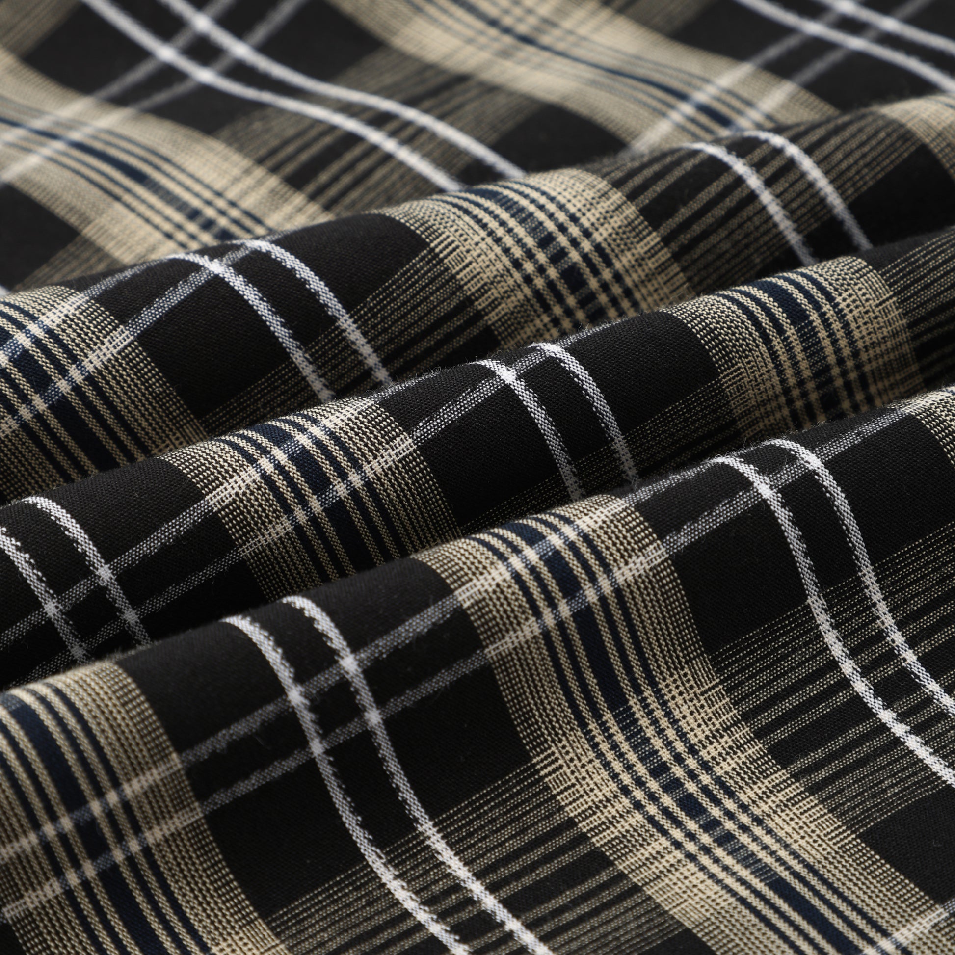 Street Yarn Dyed Gingham  Black Apricot Check Shirt