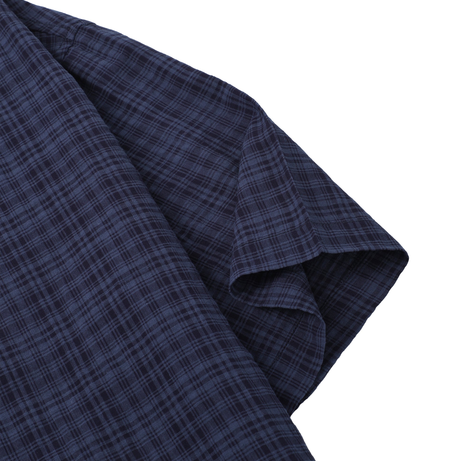 Navy Blue Small Check Short Sleeve Casual T Shirt
