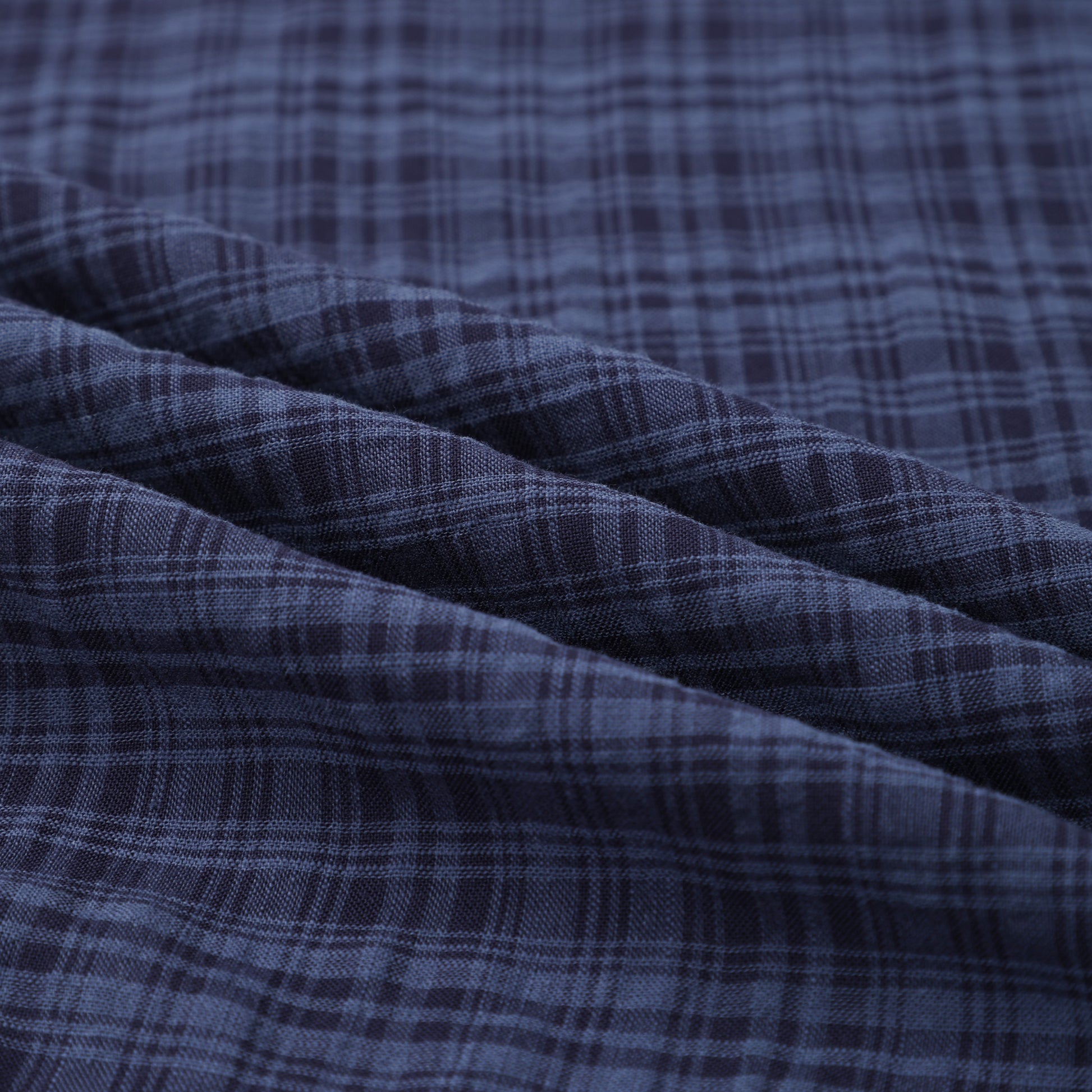 Navy Blue Small Check Short Sleeve Casual T Shirt