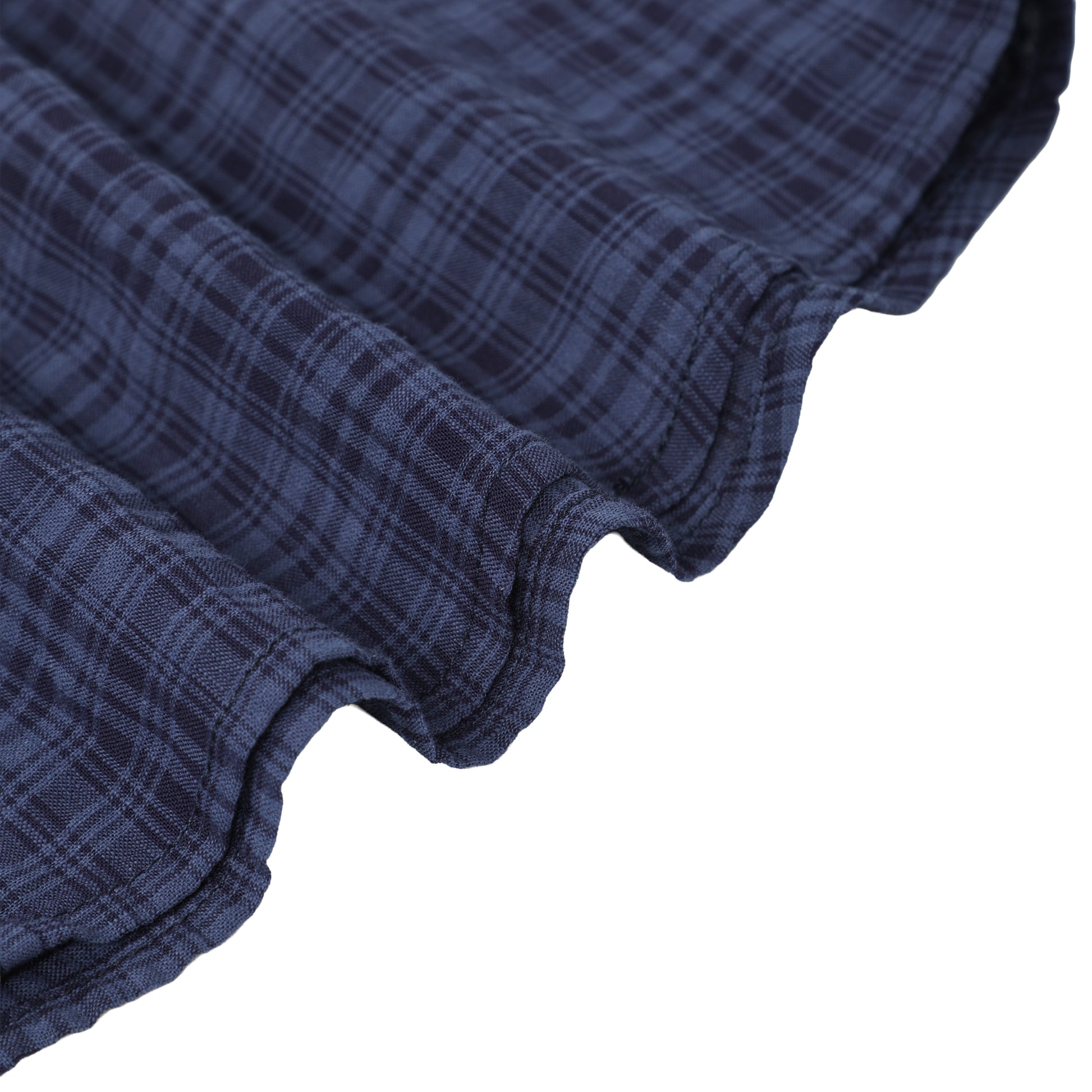 Navy Blue Small Check Short Sleeve Casual T Shirt