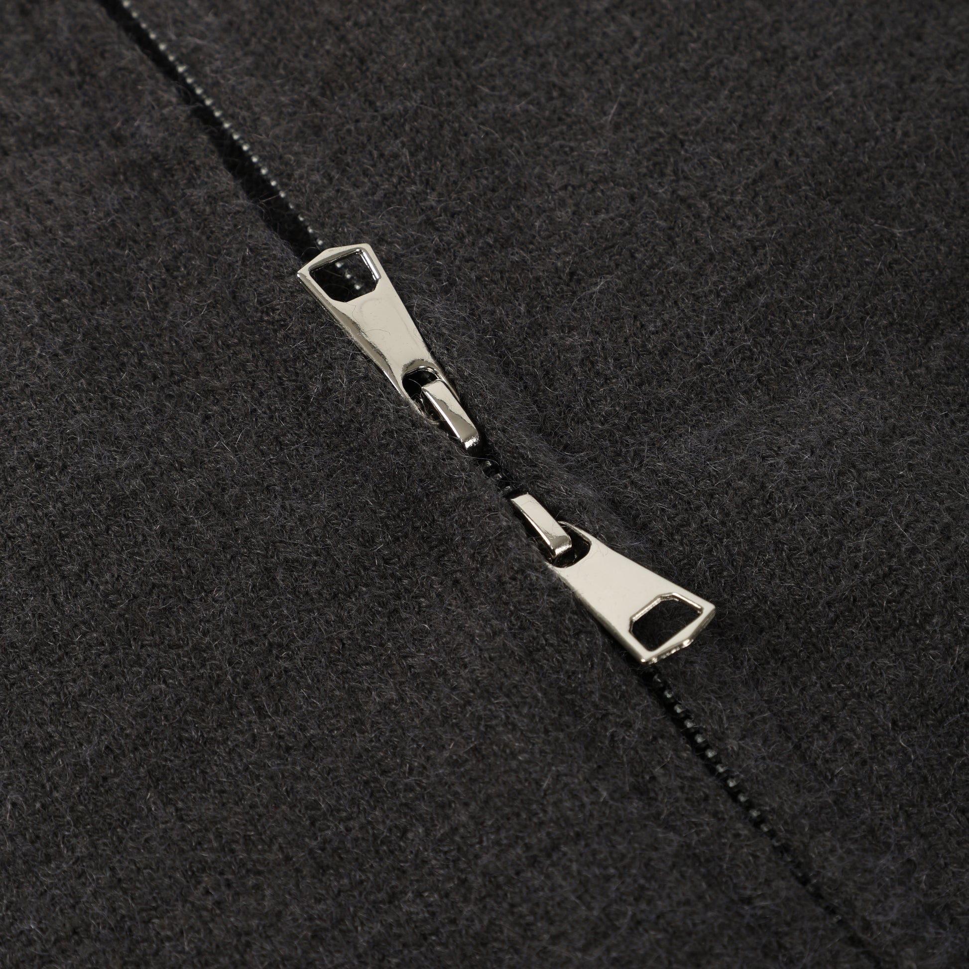 Navy Stand Collar Causal Double Zipper Cardigan Sweater