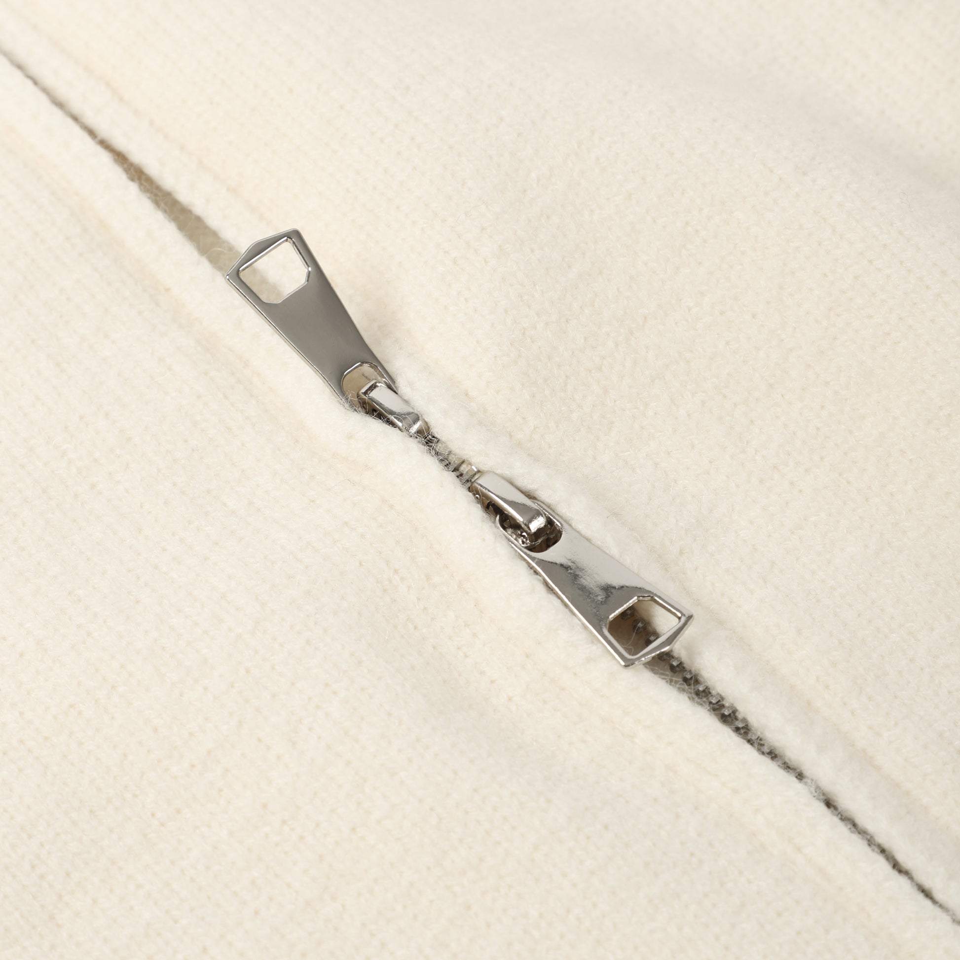 Off White Stand Collar Causal Cardigan Sweater