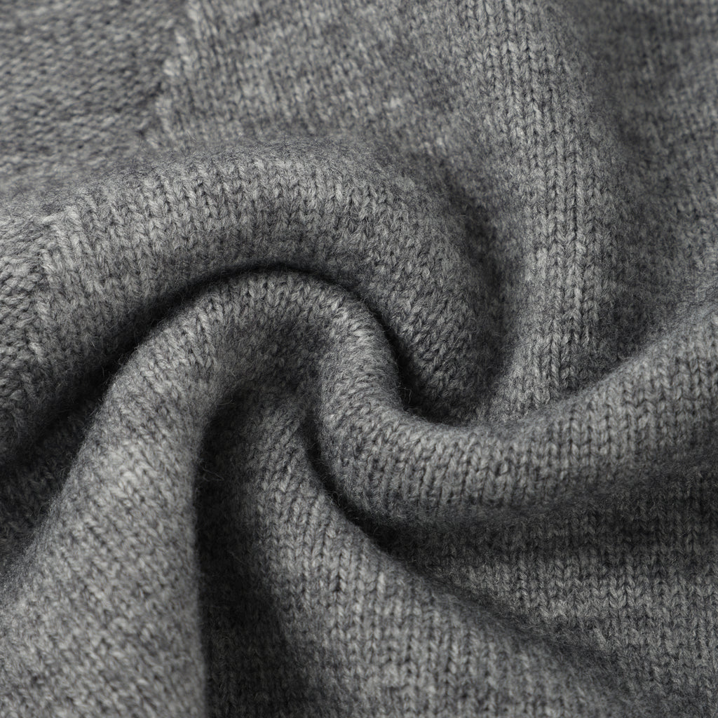 Dark Grey Stand Collar Causal Cardigan Sweater