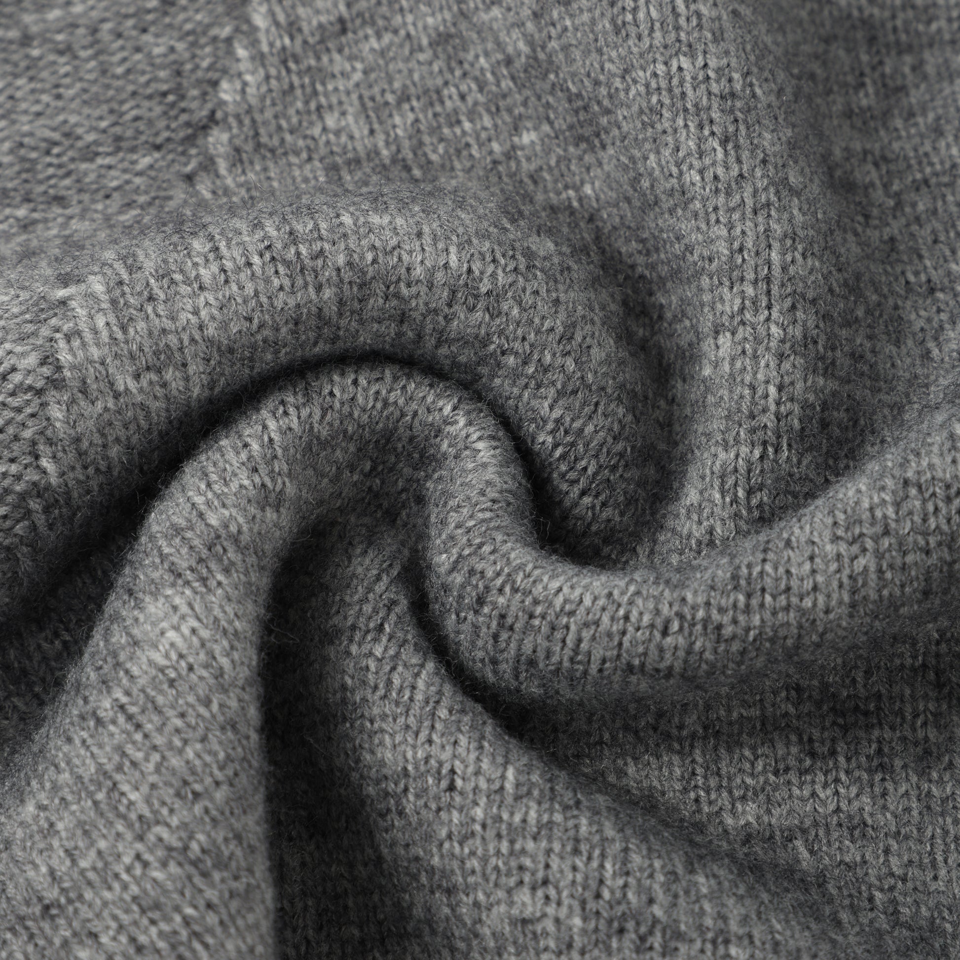 Dark Grey Stand Collar Causal Cardigan Sweater