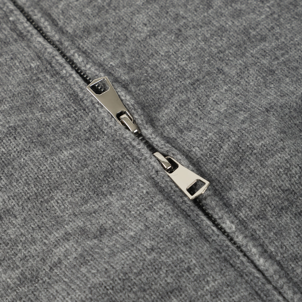 Dark Grey Stand Collar Causal Cardigan Sweater