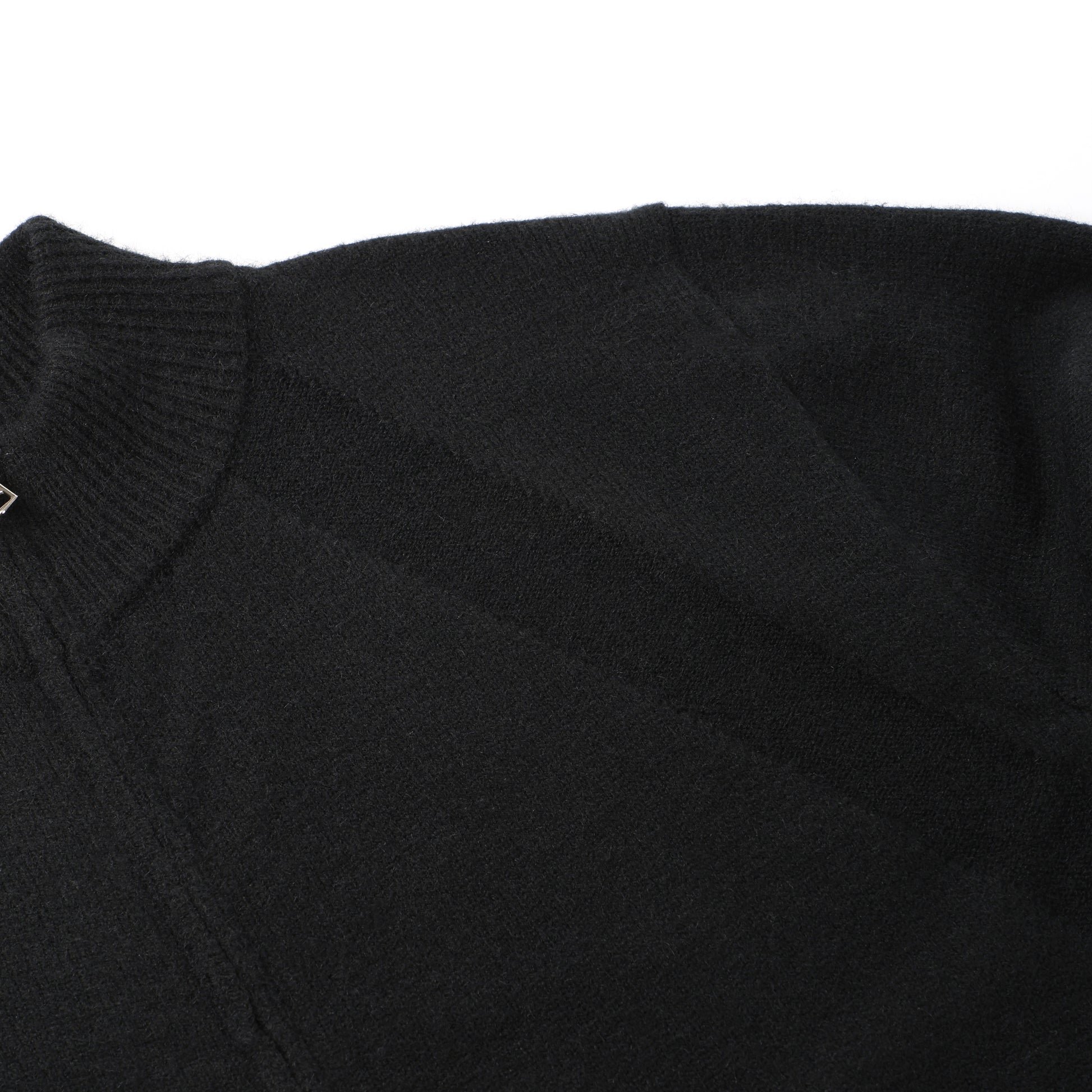 Black Stand Collar Causal Cardigan Sweater