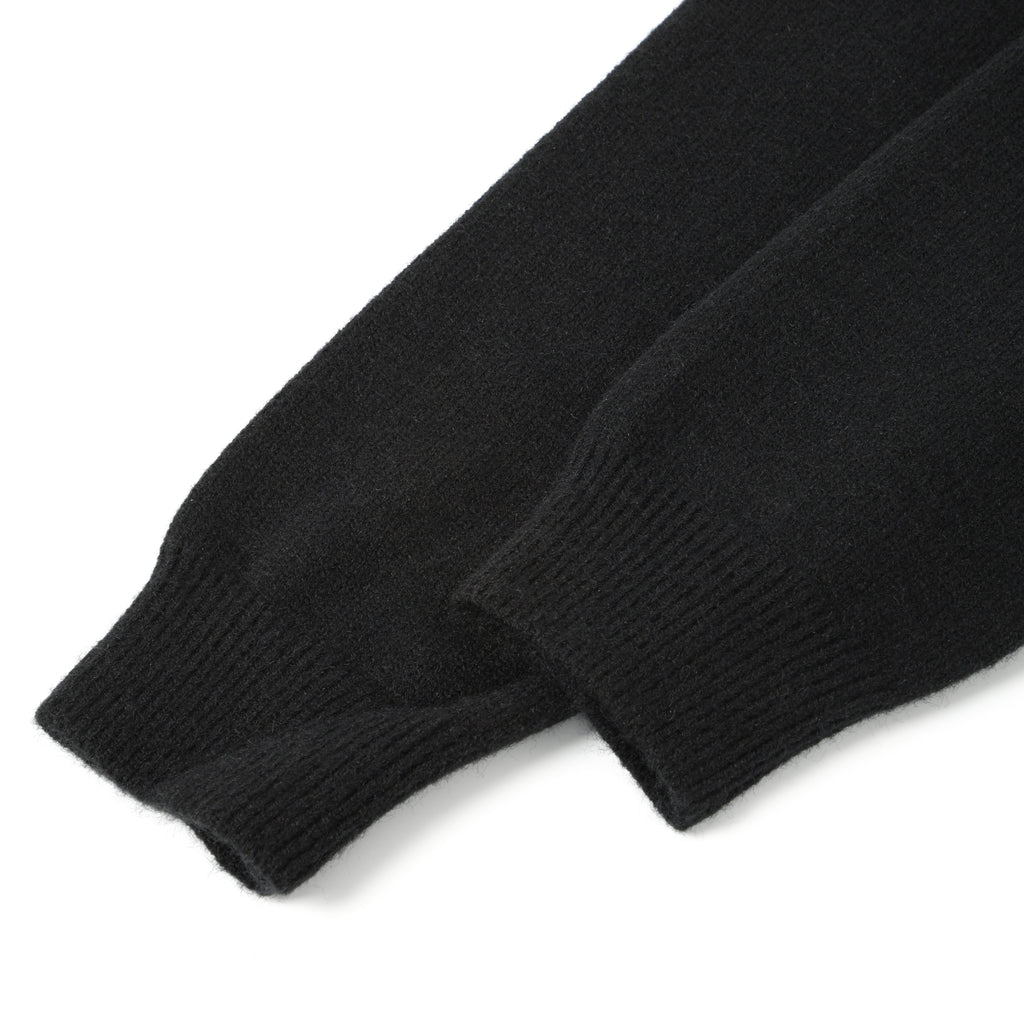 Black Stand Collar Causal Cardigan Sweater