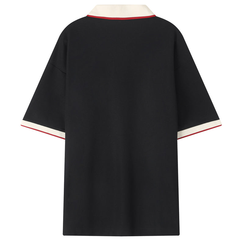 Casaul Black Short Sleeve Qique Polo Shirt