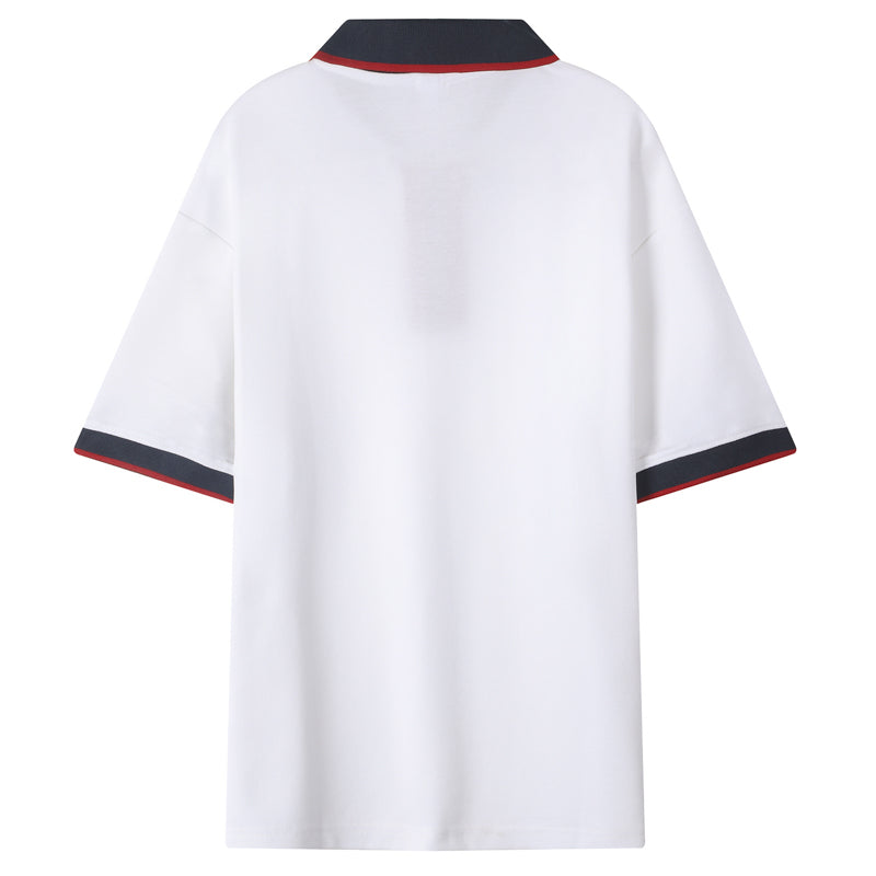 Casaul White Short Sleeve Qique Polo Shirt
