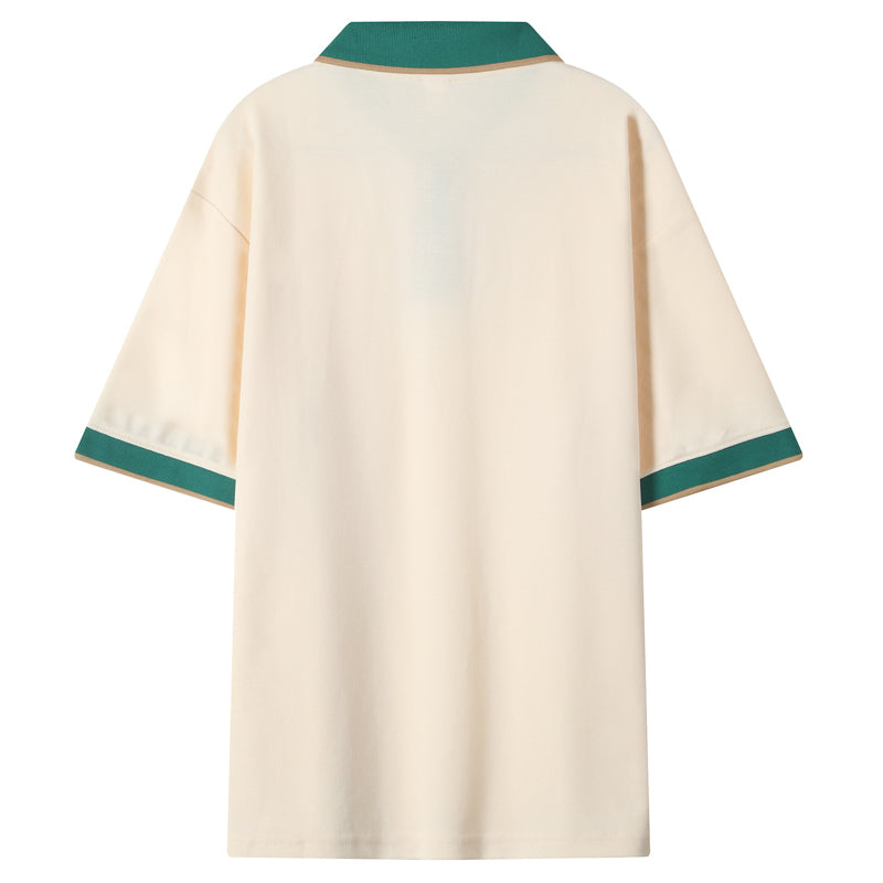 Casaul Beige Short Sleeve Qique Polo Shirt