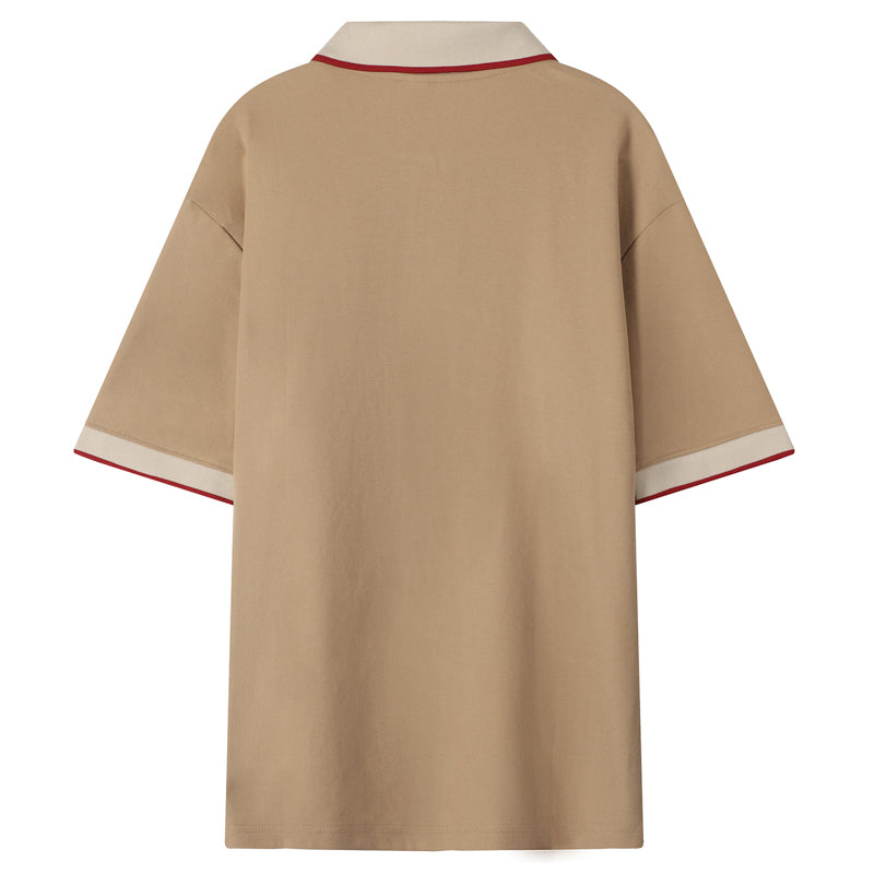 Casaul Camel Short Sleeve Qique Polo Shirt