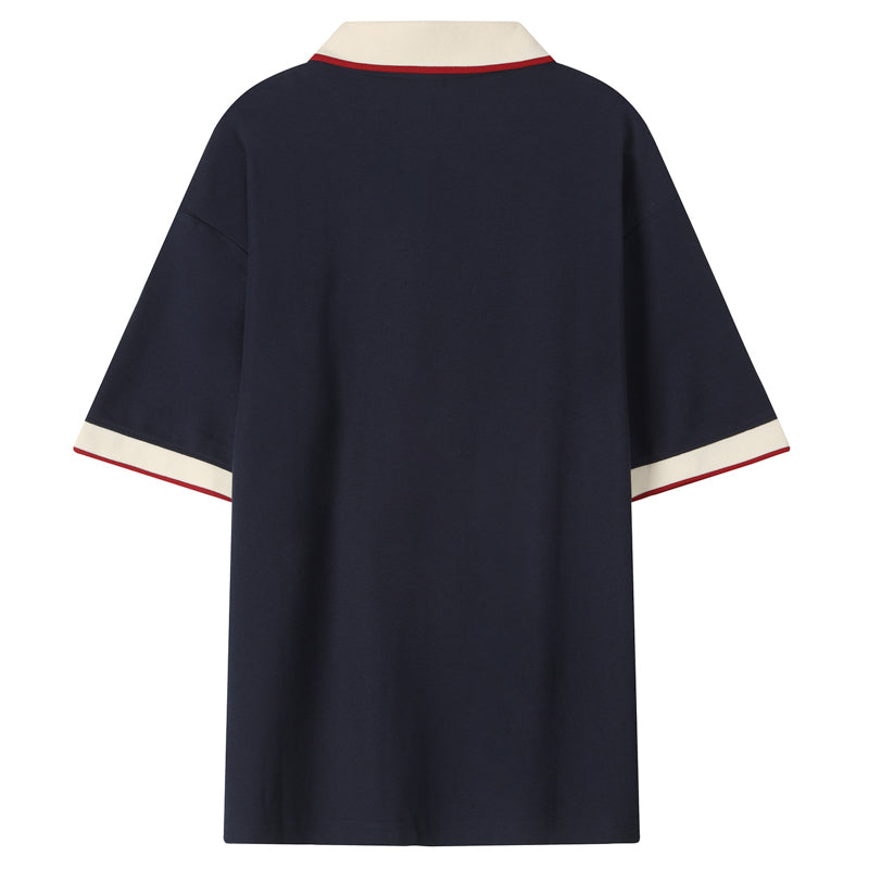 Casaul Navy Short Sleeve Qique Polo Shirt