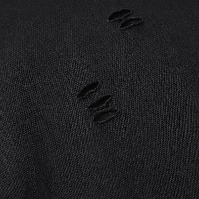 Summer Clubwear Broken Hole Design Black T Shirt