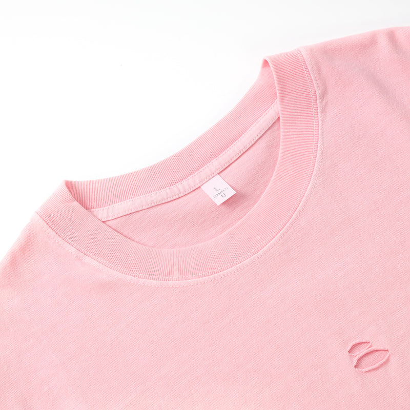 Summer Clubwear Broken Hole Design Pink T Shirt