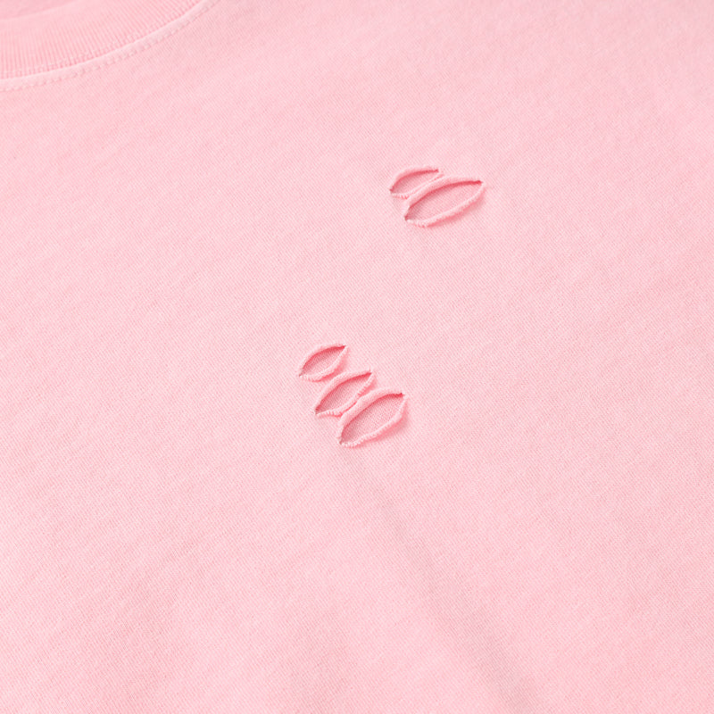 Summer Clubwear Broken Hole Design Pink T Shirt