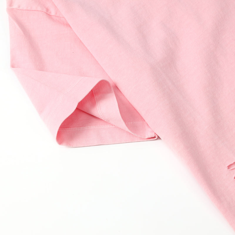 Summer Clubwear Broken Hole Design Pink T Shirt