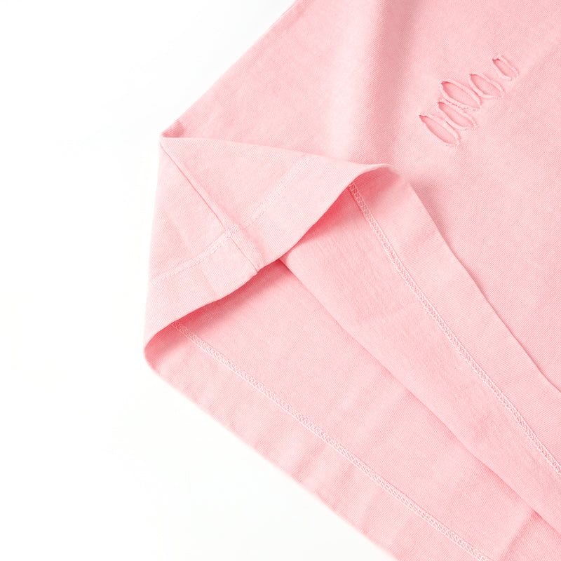 Summer Clubwear Broken Hole Design Pink T Shirt