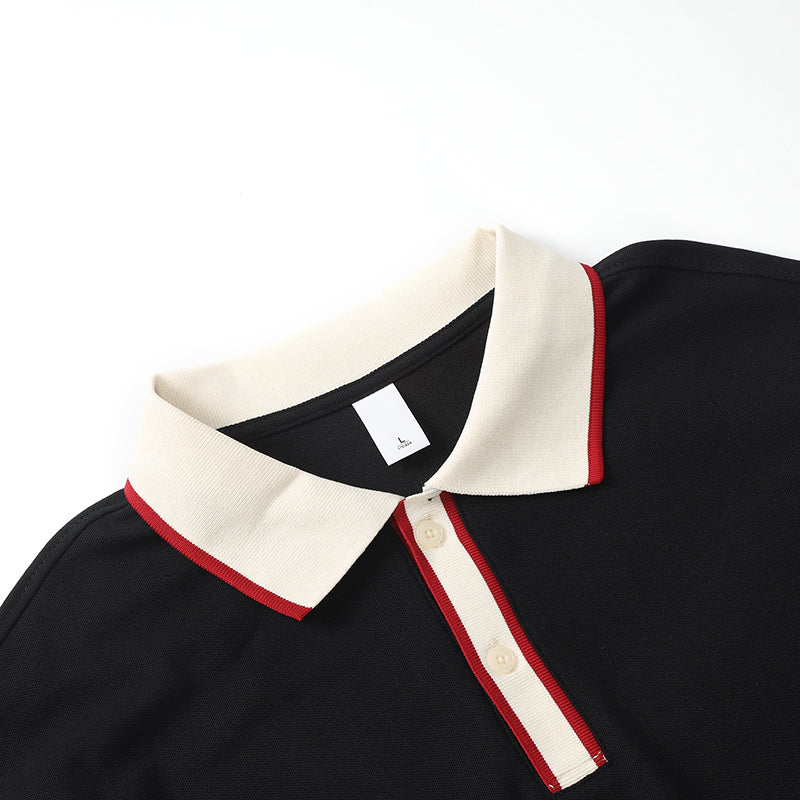 Casaul Black Short Sleeve Qique Polo Shirt