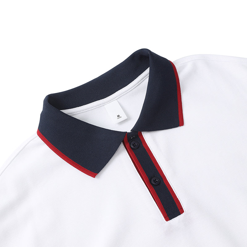 Casaul White Short Sleeve Qique Polo Shirt