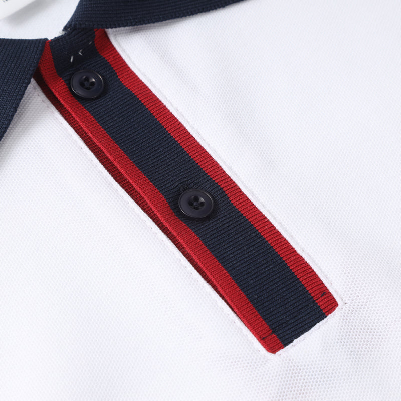Casaul White Short Sleeve Qique Polo Shirt