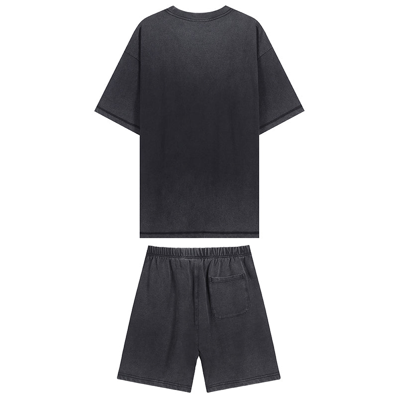 Summer Casual Set Women Men Short  Shirt Set